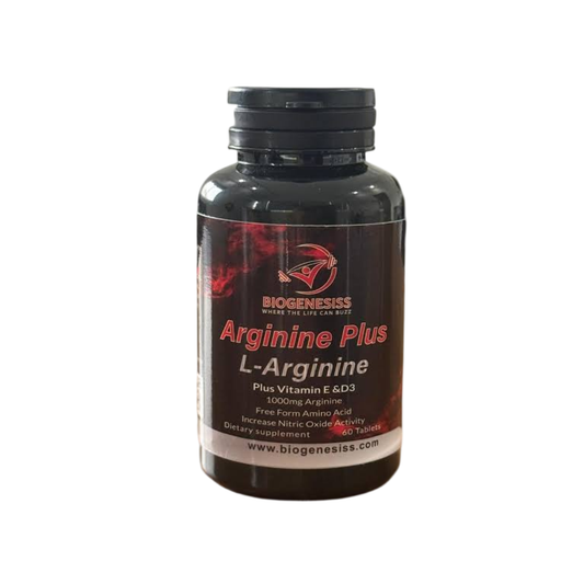 Biogenesiss Arginine Plus Premium L-Arginine Complex with Vitamin E & D3 – 60 Tablets